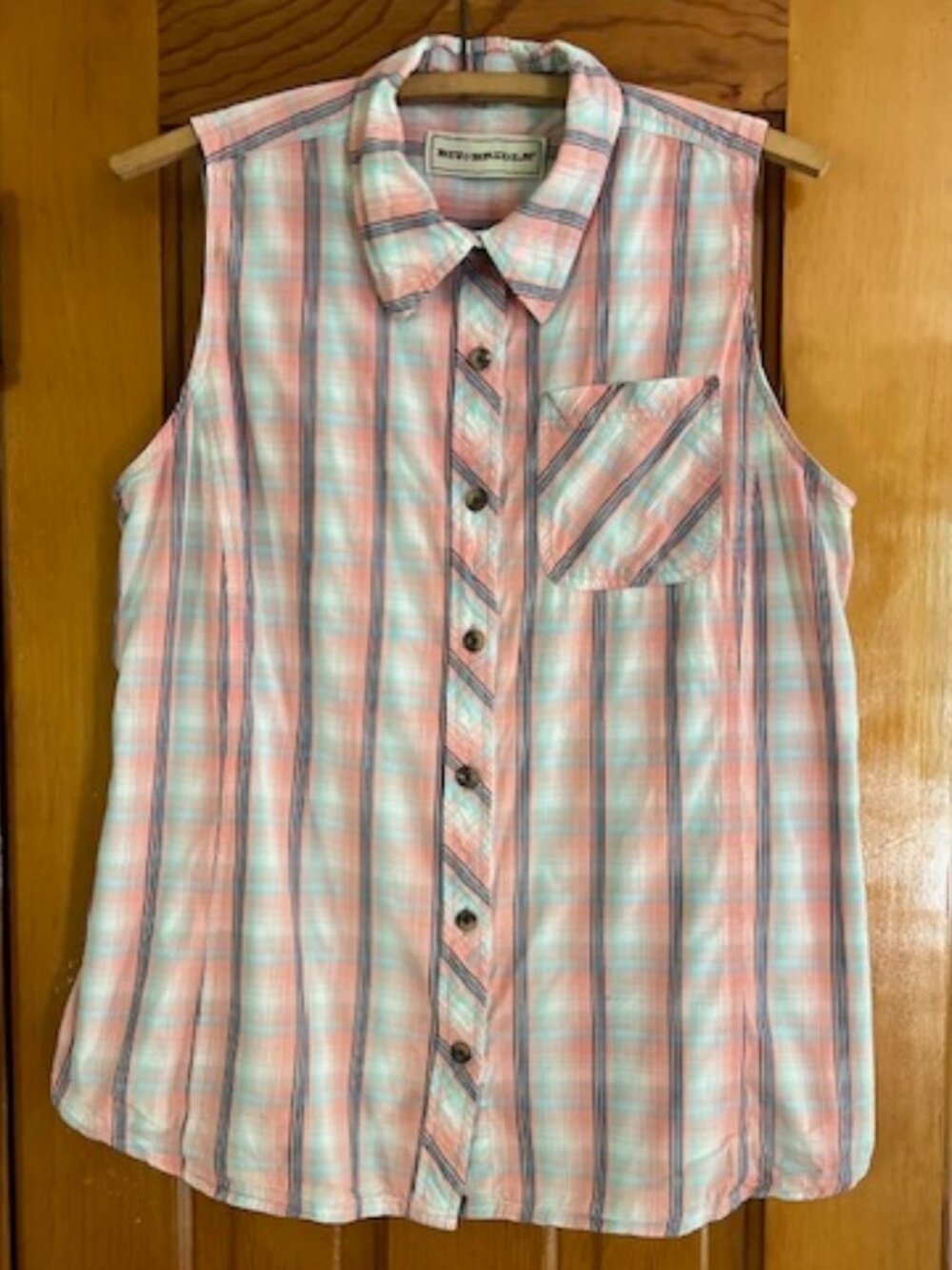 Bit & Bridle Western Button Up Plaid Sleeveless Shirt Women's Size XL
